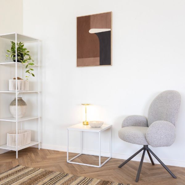 Scaun tapitat rotativ gri deschis/gri inchis Lana