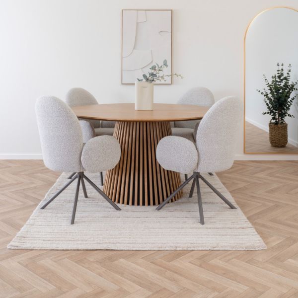 Scaun tapitat rotativ gri deschis/gri inchis Lana