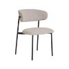 Scaun tapitat boucle crem/negru Mira