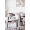 Scaun tapitat boucle crem/negru Mira