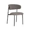 Scaun tapitat boucle gri deschis/negru Mira