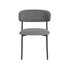Scaun tapitat boucle gri deschis/negru Mira
