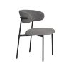 Scaun tapitat boucle gri deschis/negru Mira