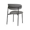 Scaun tapitat boucle gri deschis/negru Mira