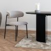 Scaun tapitat boucle crem/negru Mira