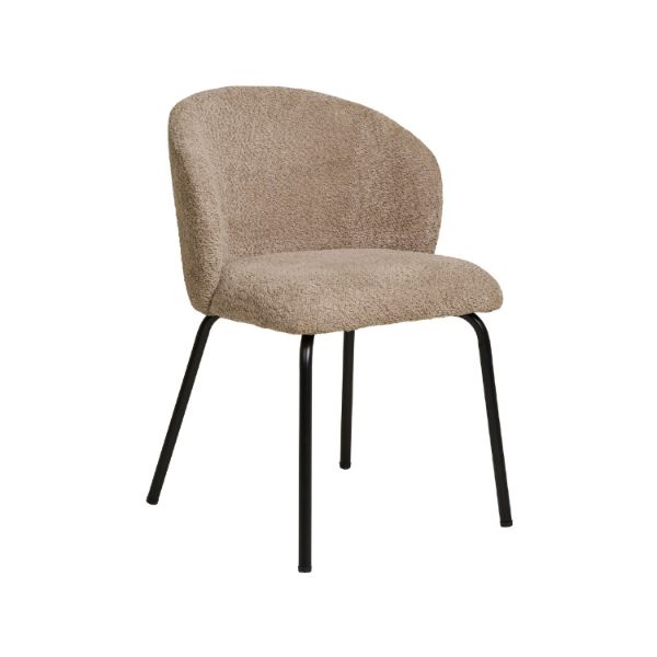 Scaun tapitat boucle bej/negru Safira