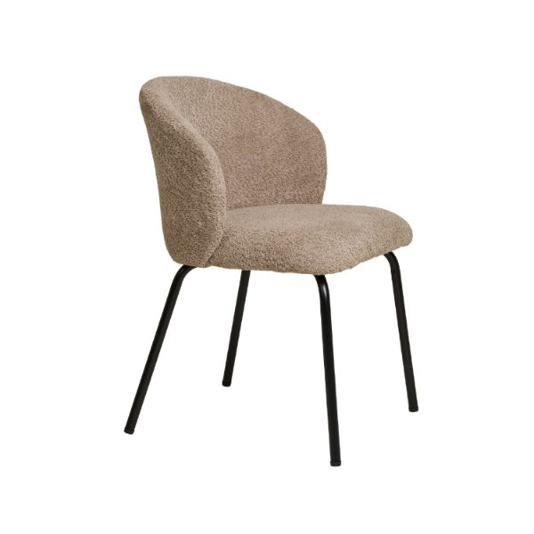 Scaun tapitat boucle bej/negru Safira