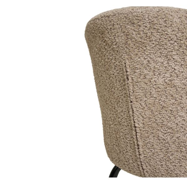 Scaun tapitat boucle bej/negru Safira