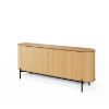 Bufet 200 cm, 4 usi, decor stejar natur/negru Rotto 