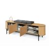 Comoda TV 200 cm, 2 usi, decor stejar natur Rotto