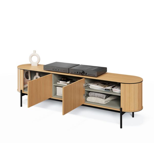 Comoda TV 200 cm, 2 usi, decor stejar natur Rotto