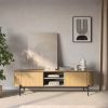 Comoda TV 200 cm, 2 usi, decor stejar natur Rotto