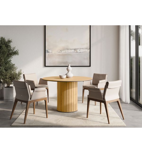 Masa dining 120 cm, decor stejar natur Rotto 