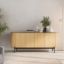	Bufet 200 cm, 4 usi, decor stejar natur/negru Rotto