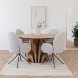 	Masa rotunda fixa 140 cm stejar natur Olaf
