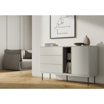 Bufet 134 cm cu iluminare casmir/stejar Epiro