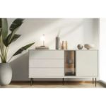 Bufet 161 cm cu iluminare casmir/stejar Epiro