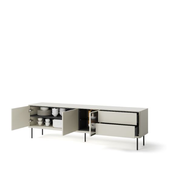 Comoda TV 194 cm cu iluminare casmir/stejar Epiro