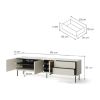 Comoda TV 194 cm cu iluminare casmir/stejar Epiro
