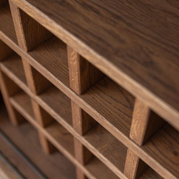 Bufet 2 usi cu raft pentru vinuri stejar Loft Tabacco
