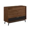 Comoda 4 sertare sticla stejar Loft Tabacco