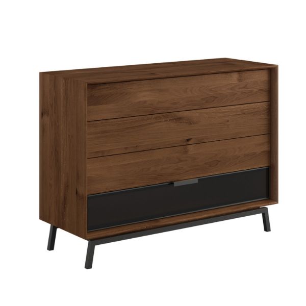 Comoda 4 sertare sticla stejar Loft Tabacco