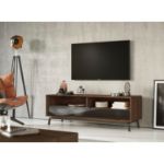 Comoda TV 160 cm, sticla, stejar Loft Tabacco