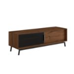  Comoda TV 200 cm, sticla, stejar Loft Tabacco