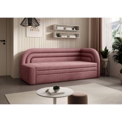 Pat colt dreapta extensibil 80 x 220 cm roz Fabillo