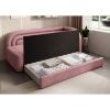 Pat colt dreapta extensibil 80 x 220 cm roz Fabillo