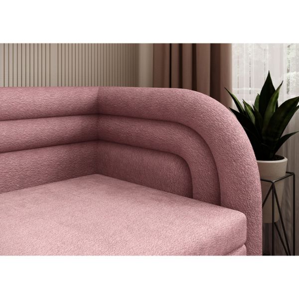 Pat colt dreapta extensibil 80 x 220 cm roz Fabillo
