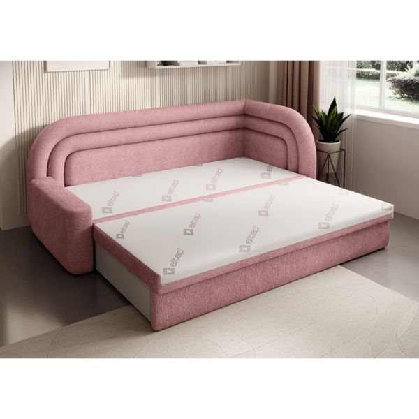 Pat colt dreapta extensibil 80 x 220 cm roz Fabillo