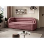 Pat colt stanga extensibil 80 x 220 cm roz Fabillo