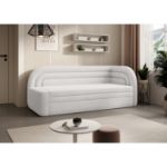Pat colt dreapta extensibil 80 x 220 cm alb Fabillo