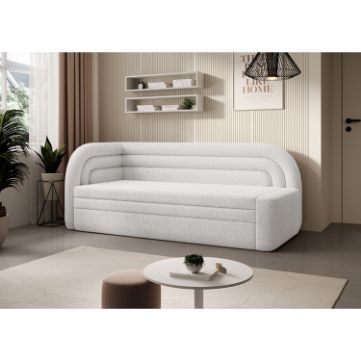 Pat colt stanga extensibil 80 x 220 cm alb Fabillo
