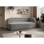 Pat colt dreapta extensibil 80 x 220 cm gri deschis Fabillo