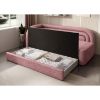 Pat colt stanga extensibil 80 x 220 cm roz Fabillo