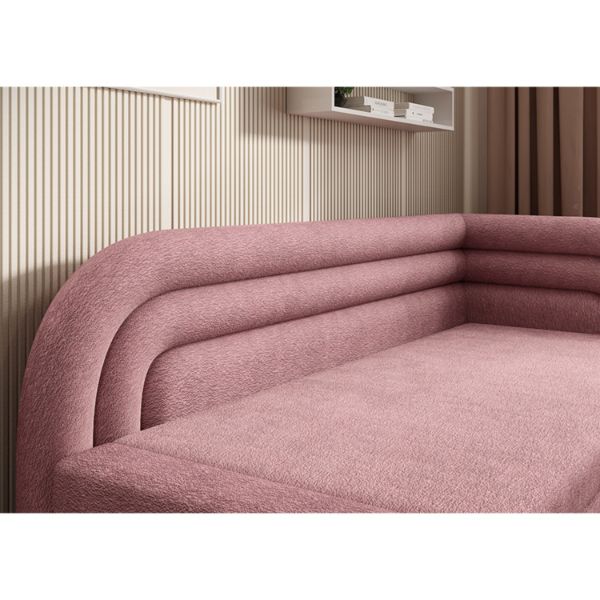 Pat colt stanga extensibil 80 x 220 cm roz Fabillo