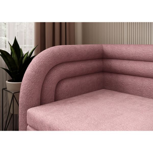 Pat colt stanga extensibil 80 x 220 cm roz Fabillo