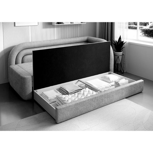 Pat colt dreapta extensibil 80 x 220 cm alb Fabillo