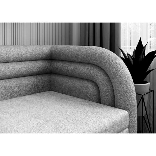 Pat colt dreapta extensibil 80 x 220 cm alb Fabillo