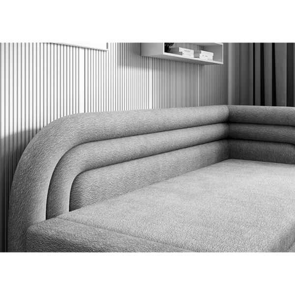 Pat colt dreapta extensibil 80 x 220 cm alb Fabillo