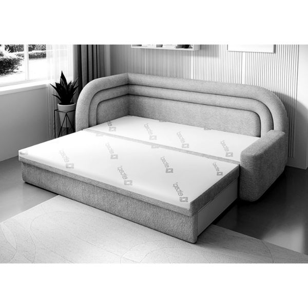 Pat colt stanga extensibil 80 x 220 cm alb Fabillo