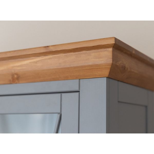 Bufet inalt 1 usa 2 sertare lemn masiv gri/stejar Marone