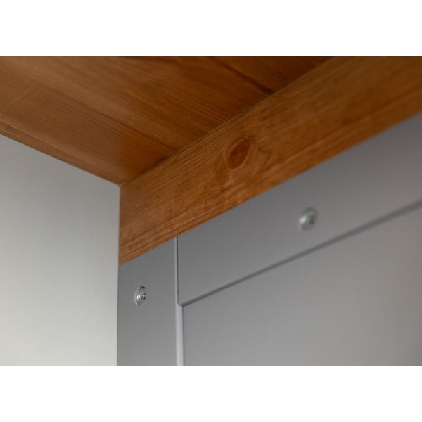 Bufet inalt 1 usa 2 sertare lemn masiv gri/stejar Marone