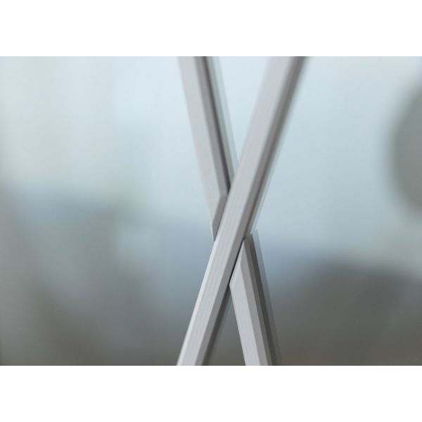 Bufet inalt 1 usa 2 sertare lemn masiv gri/stejar Marone