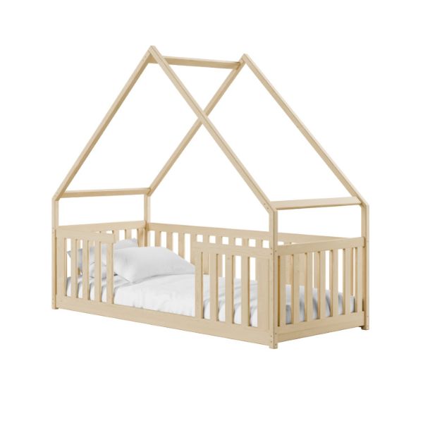 Pat casuta 90 x 200 cm lemn masiv natur Bee