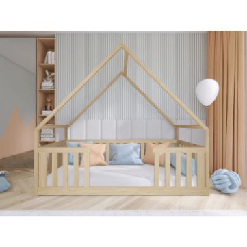 	Pat casuta 90 x 200 cm lemn masiv natur Bee