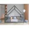 Pat casuta 90 x 200 cm lemn masiv antracit Bee