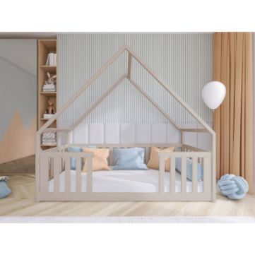Pat casuta 90 x 200 cm lemn masiv casmir Bee 